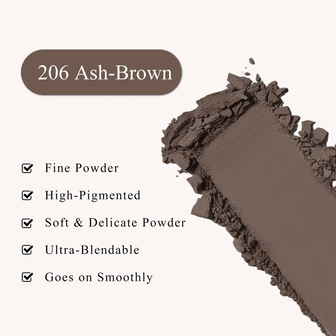 FIVEFULU Single Ash-Brown Eyeshadow, Pressed Powder Matte Eye-Shadow Palette Make-up, Blendable Long Lasting High Pigment Ash-Brown Eye Makeup Halloween Eye Paint & Face Body Paint