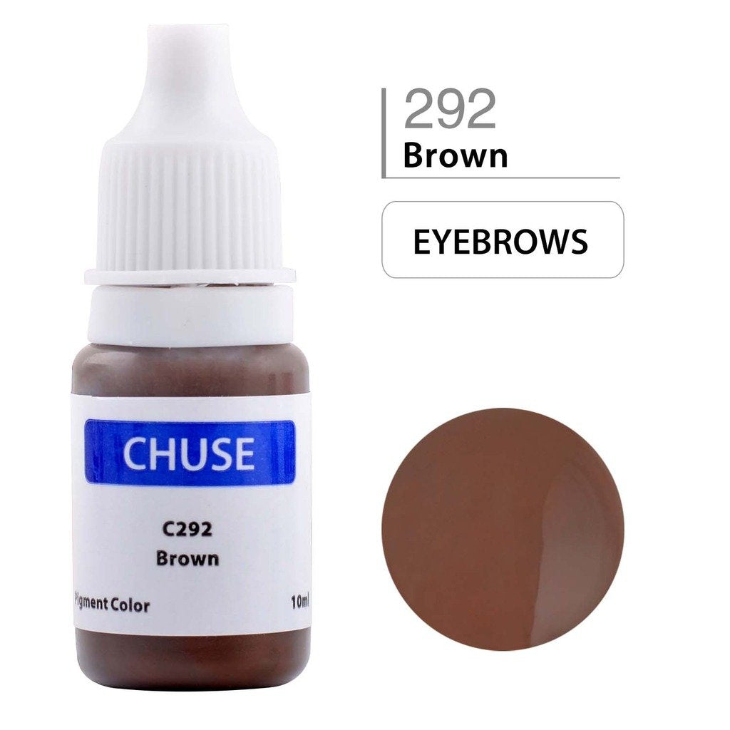 CHUSE C292, 10ml, Brown, Passed SGS,DermaTest Micro Pigment Cosmetic Color Permanent Makeup Tattoo Ink