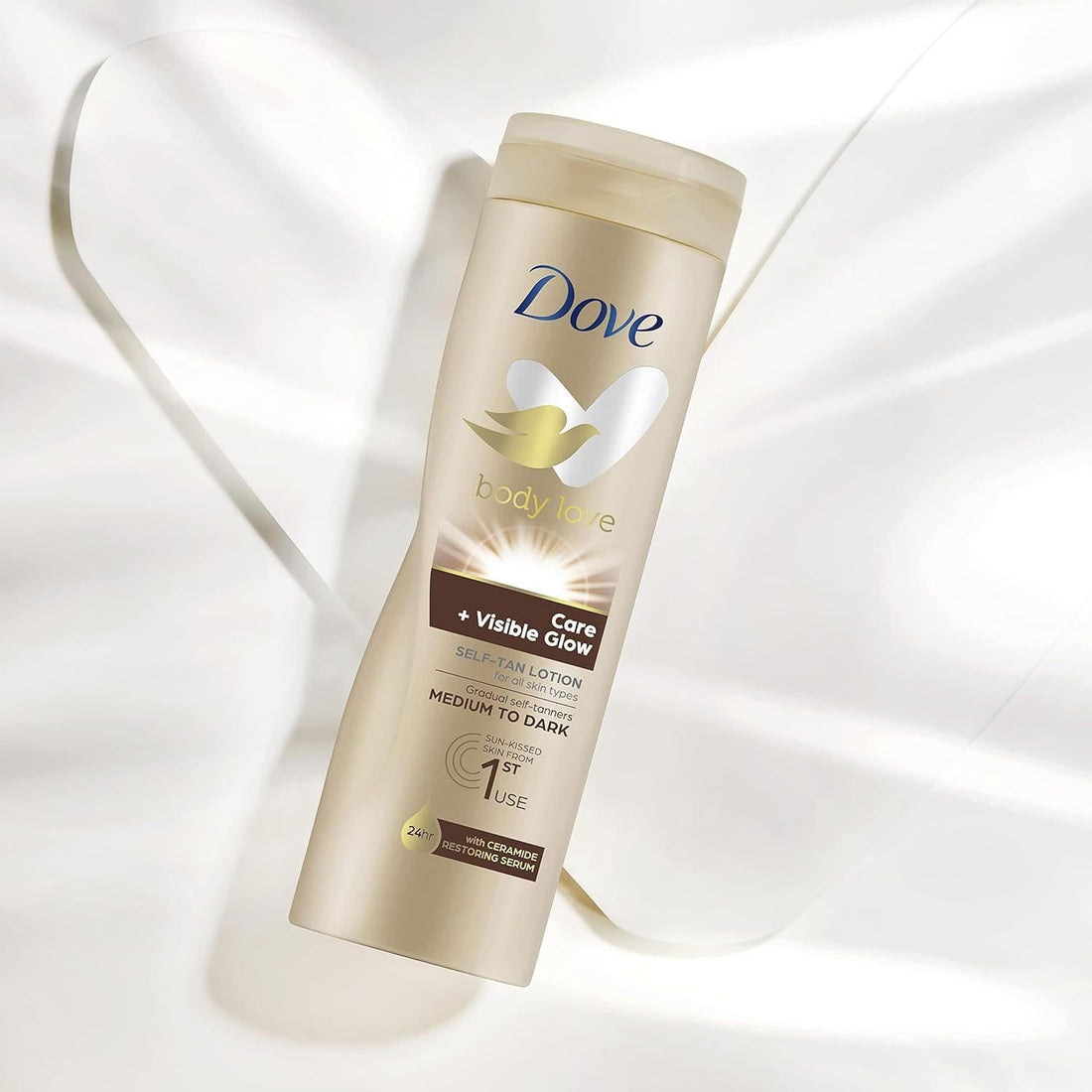 2x Dove Summer Glow Gradual Self Tan Body Lotion Medium To Dark - 400ml