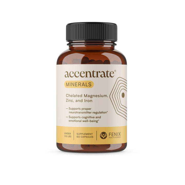 Accentrate Minerals - Brain Ready Nutrition for Children - Magnesium, Zinc, and Iron Glycinate Capsules - 1 Month (60 Capsules)
