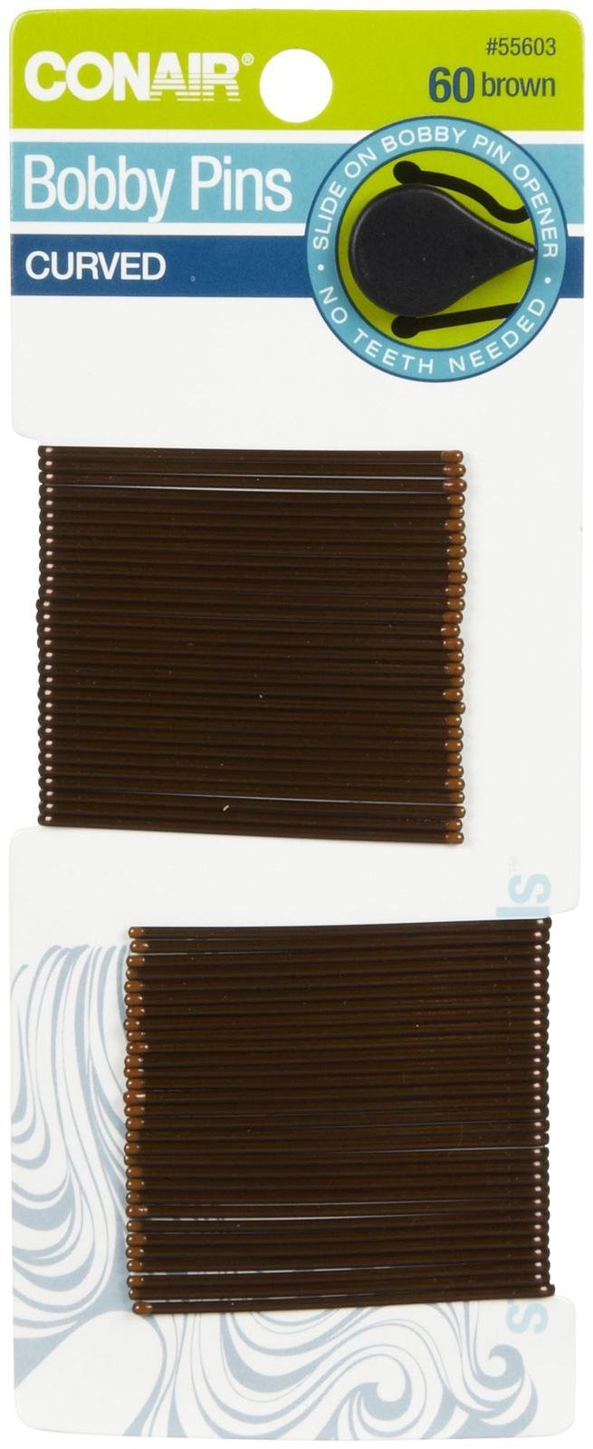 Conair Curve Bobby Pins, Brown