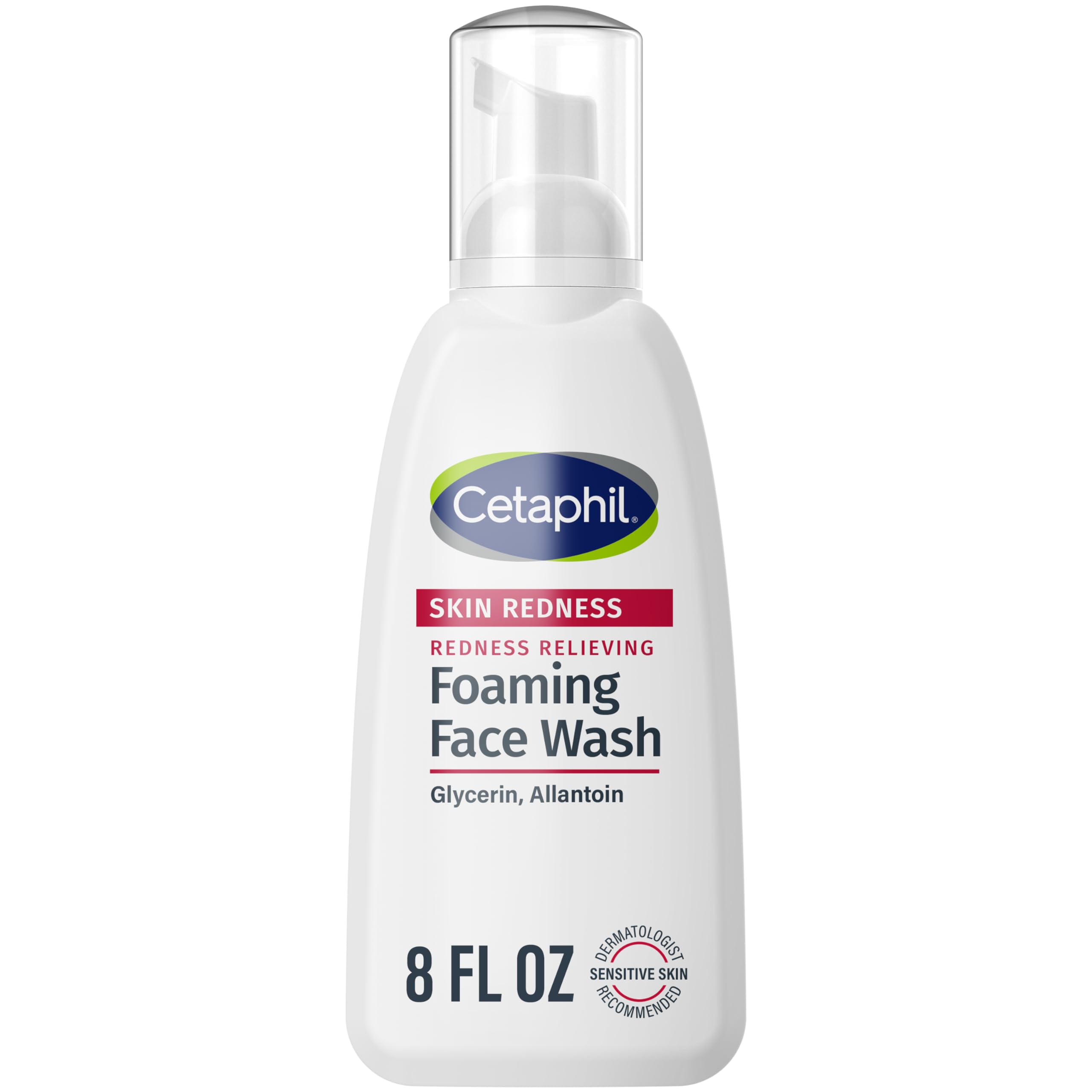 Cetaphil Redness Relieving Foaming Face Wash For Sensitive Skin, 8 Fl Oz, Gently Cleanses & Calms Sensitive Skin Without Over Drying, (Packaging May Vary)