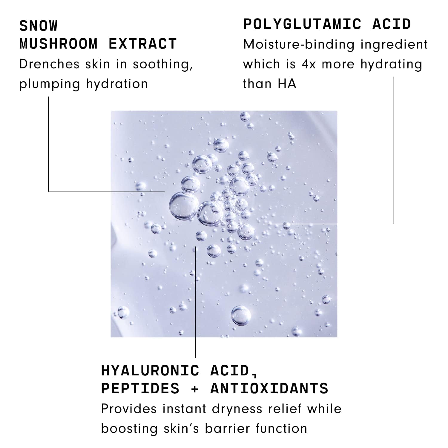 Versed Moisture Maker Hydrating Hyaluronic Serum - Lightweight Face Serum for Dry Skin With Moisturizing Polyglutamic Acid + Snow Mushroom Extract for Soothing + Plumping Hydration Day & Night (1oz)