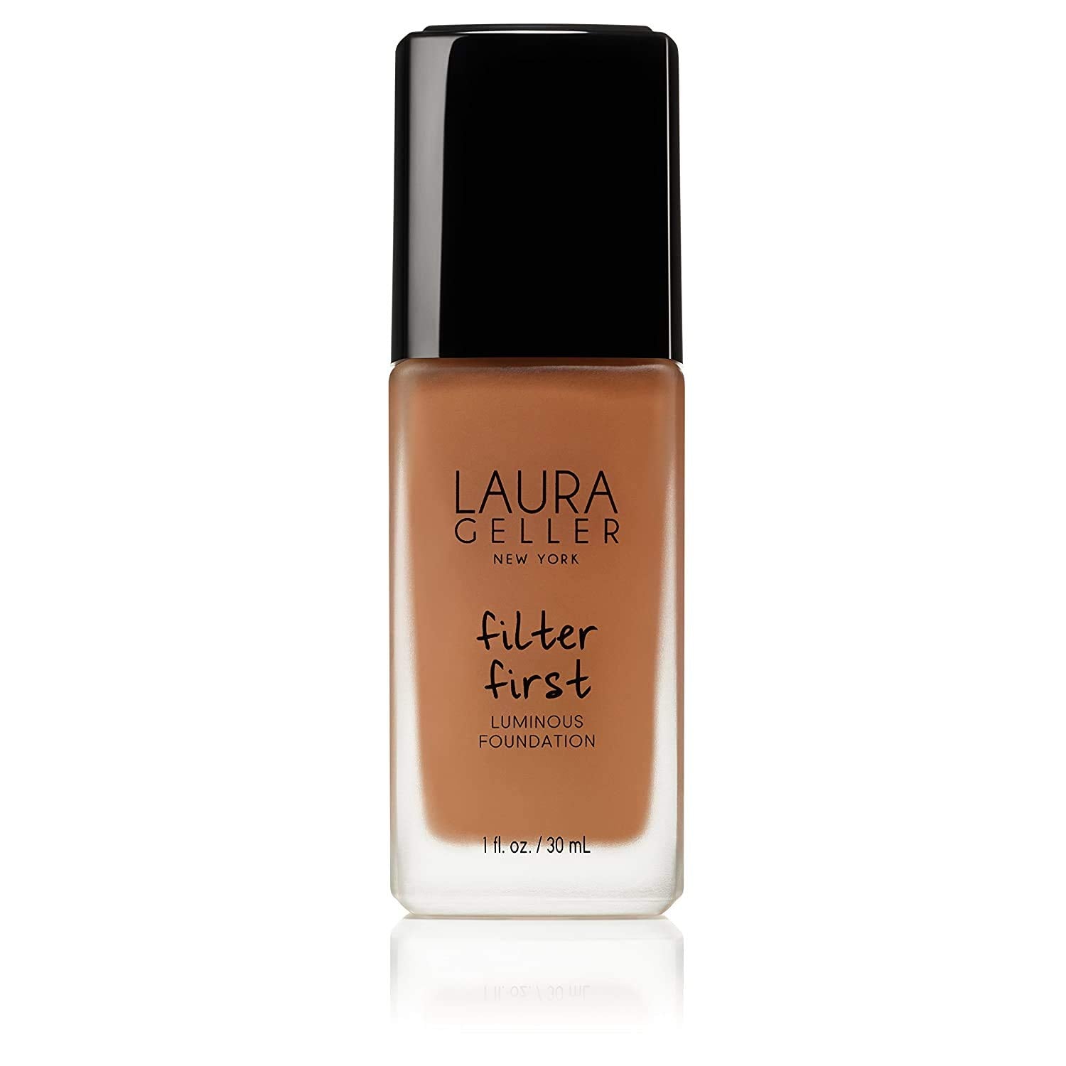 LAURA GELLER NEW YORK Filter First Luminous Liquid Makeup Foundation, Lightweight, Medium to Full Coverage, Non-Settling Formula, Pecan