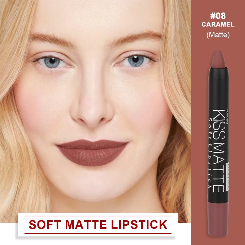 BINGBRUSH Smooth Longwear Lipstick Pack Set, Matte Color Stick Ultimate Lip Crayon for Makeup Collection - Waterproof Velvet Lipgloss Lip Stain (08#)