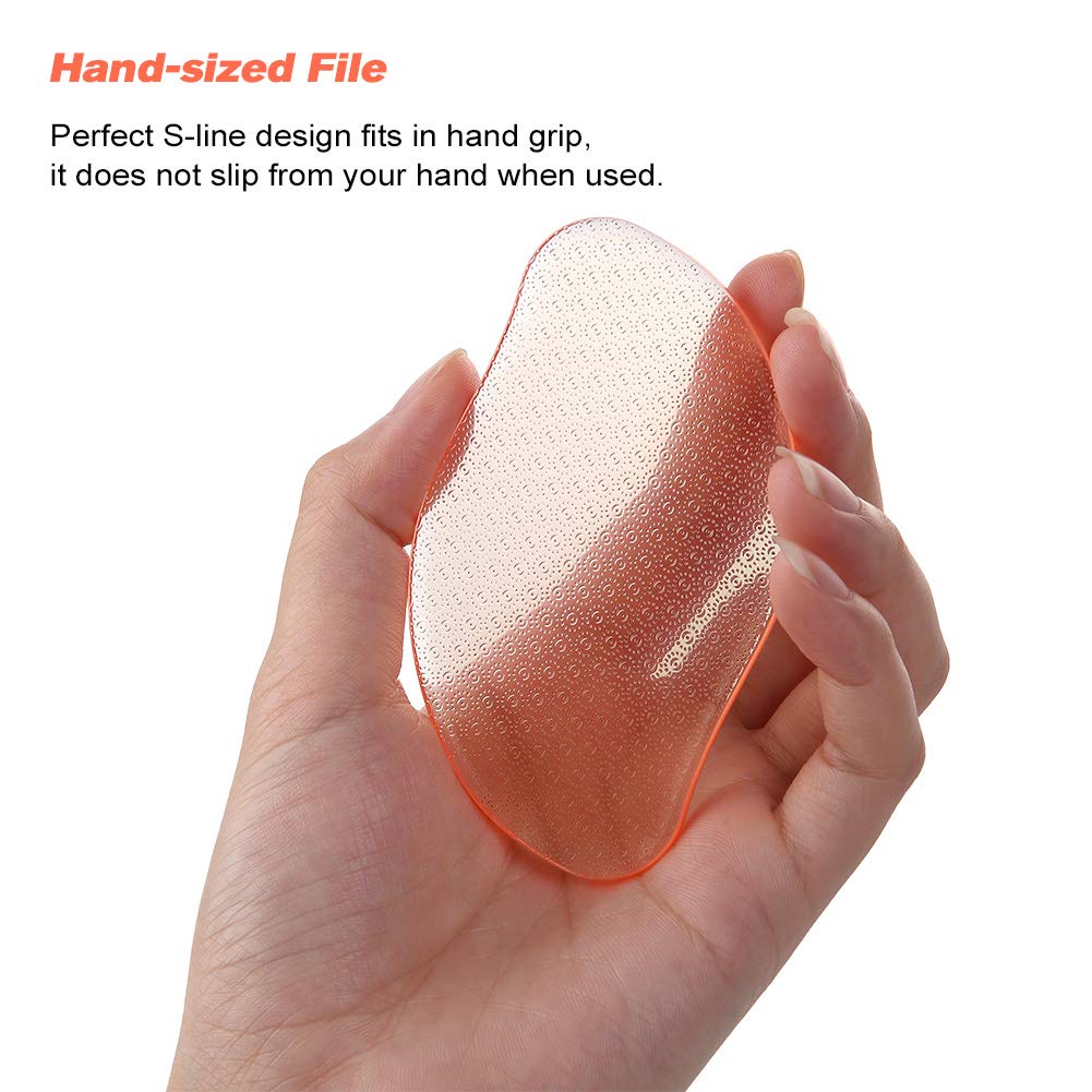 BEZOX Glass Foot File Callus Remover, Crystal Pedicure Foot Rasp Callous Shaver, Portable Hand Sized Foot Scraper for Cracked Heel - Orange