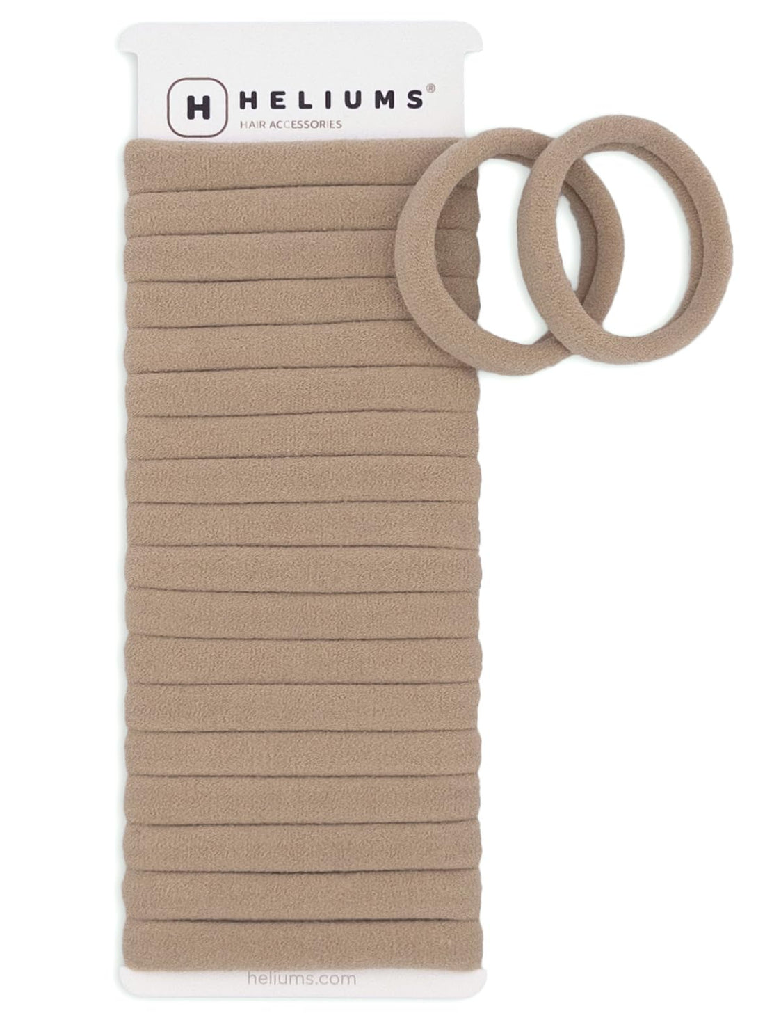 Heliums Soft Hair Ties - No Damage Seamless Nylon Fabric Bands, Stretchy Ponytail Holders for Thin & Thick Hair - Standard 1.5 Inch, Sandy Blonde, 20 Pack