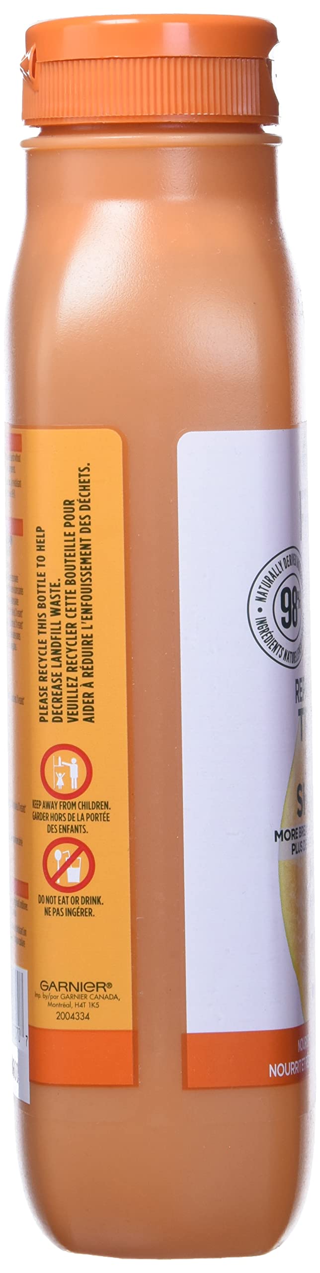 Garnier Fructis Damage Repairing Treat Shampoo, 98 Percent Naturally Derived Ingredients, Papaya, Nourish Dry Damaged Hair, Coconut, 11.8 Fl Oz