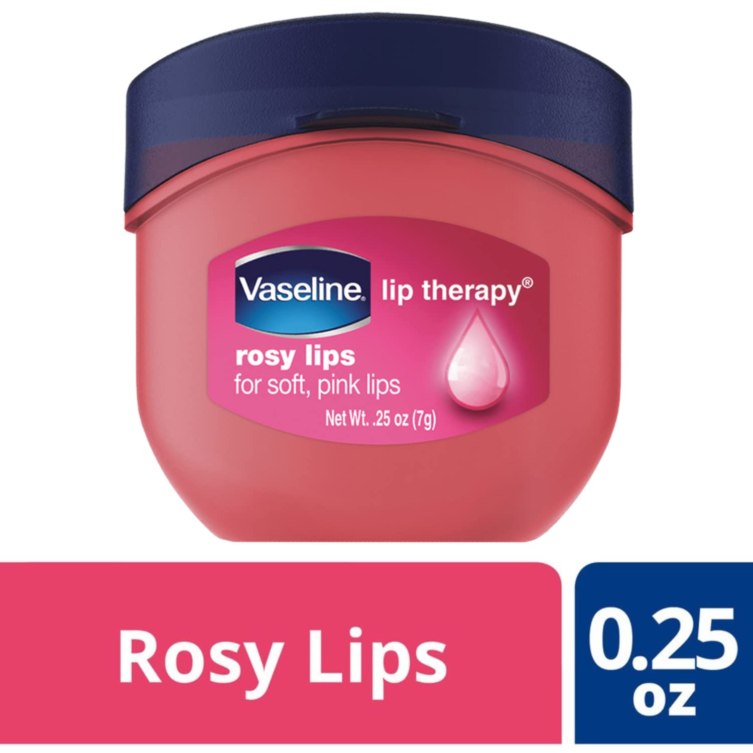 Vaseline Lip Therapy Rosy Lips 6-Pack – Moisturizing Lip Balm for Very Dry Lips in Mini Jars, 0.25 Oz Ea