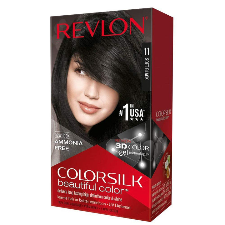 Revlon ColorSilk Beautiful Color, Soft Black [11] 1 ea (Pack of 12)