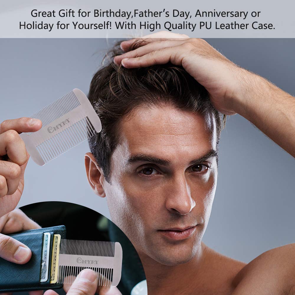 Wallet Durable Stainless Steel Comb for Hair & Beard Pocket Men Comb(travel metal wallet)