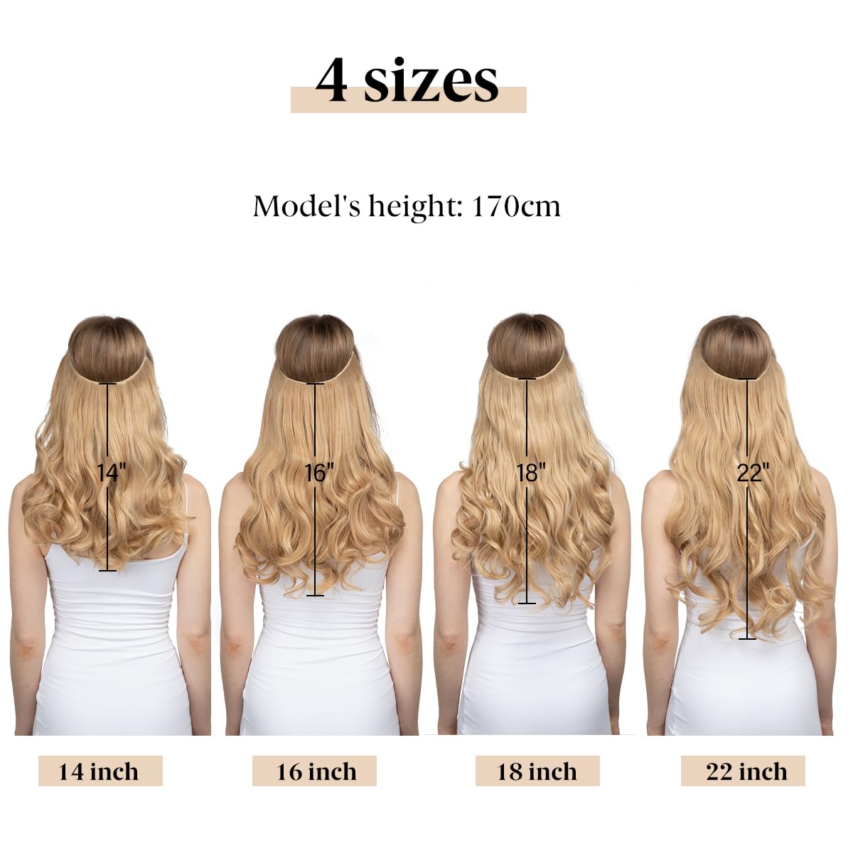 SARLA Synthetic Hairpieces Flip in Women Hair Extensions Natural Wave Invisible Halo Hair Extensions M01 (16H613 Dirty Blonde)