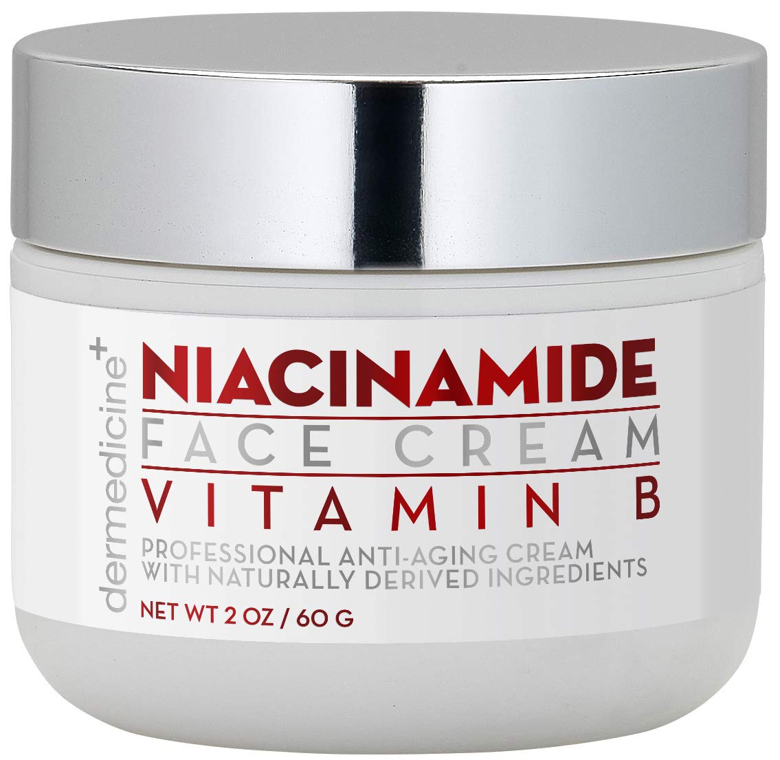 Natural Niacinamide Ultimate Strength Vitamin B Cream for Face | Nourishing Moisturizer w/Vitamin B, Retinol, Grapeseed Extract, Hyaluronic Acid | Helps Smooth the Appearance of Fine Lines and Wrinkl