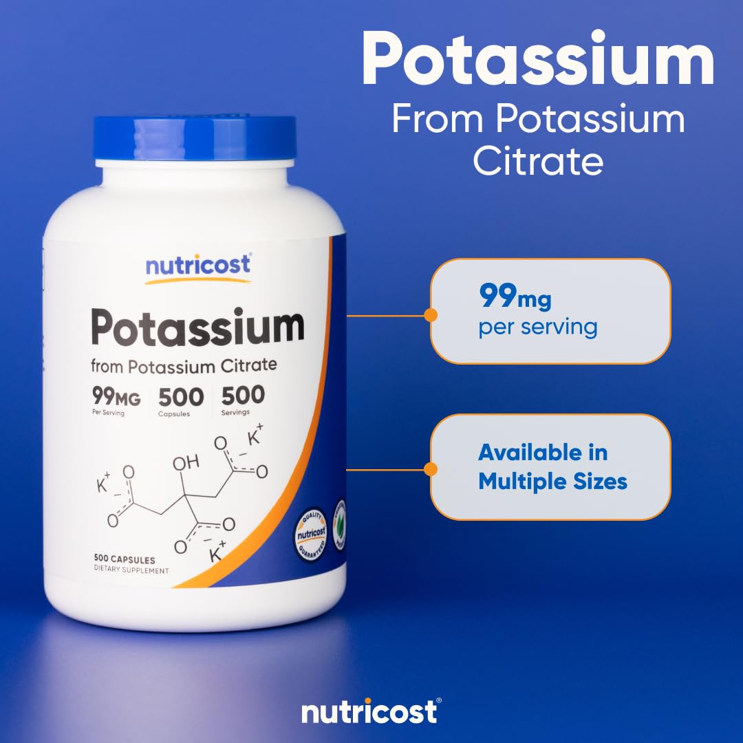 Nutricost Potassium Citrate 99mg, 500 Capsules
