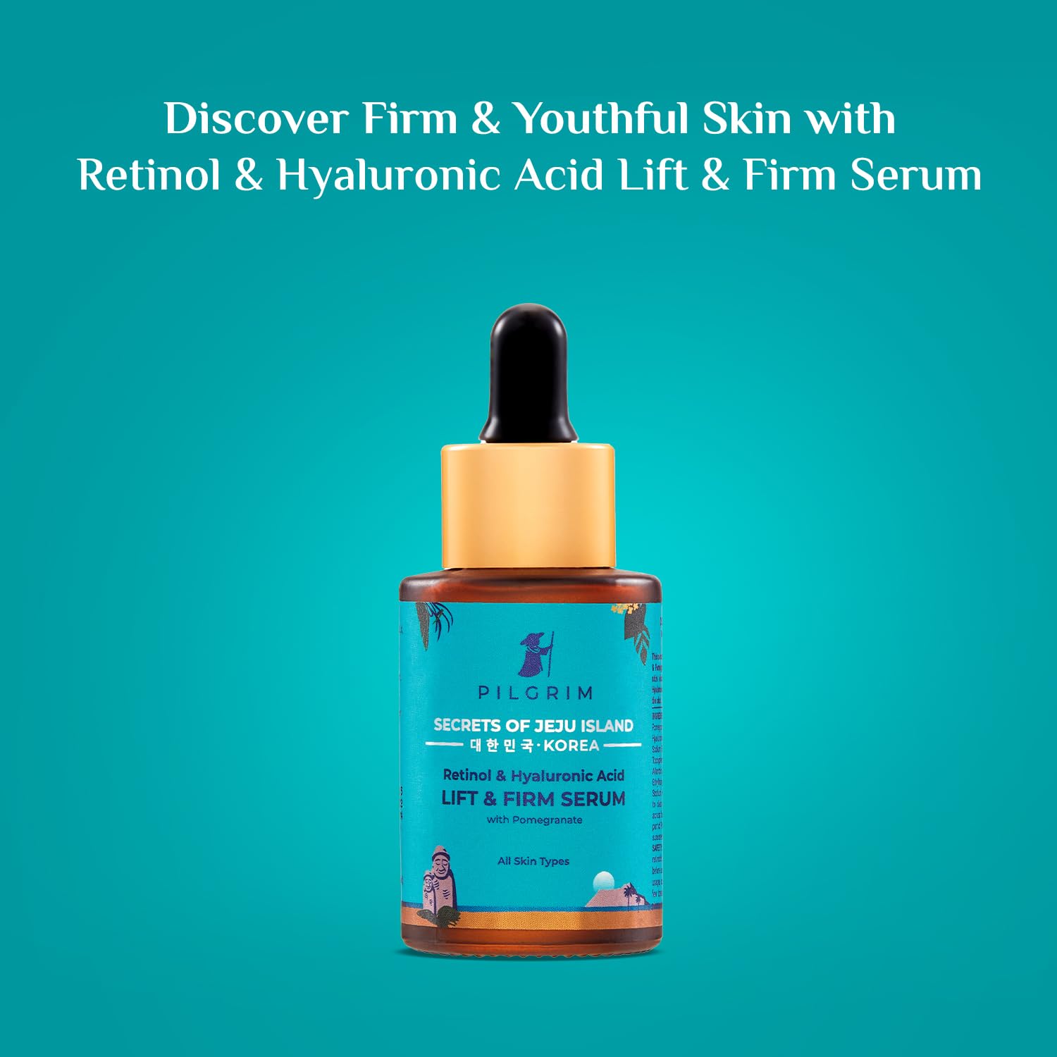 Pilgrim Lift & Firm Face Serum | Retinol & Hyaluronic Acid Anti Aging Serum | Firms Skin, Smooths Fine Lines, Restores Elasticity & Radiance | Lightweight & Fast Absorbing | 1.01 Fl Oz (30ml)