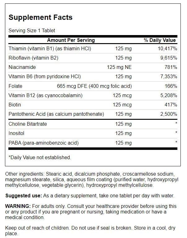 Swanson Vitamin B-125 Complex 100 Tabs