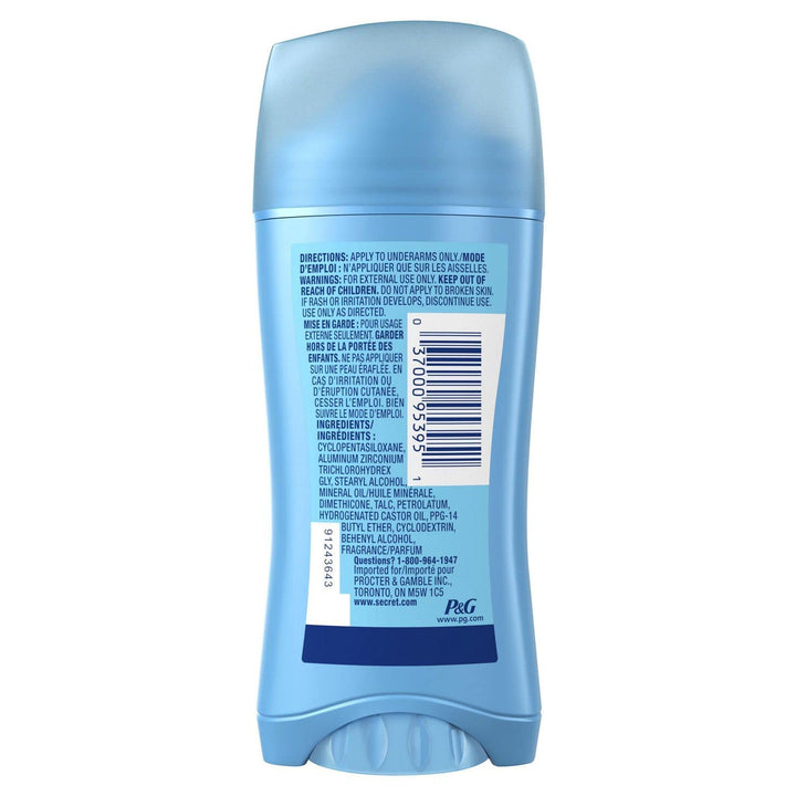 Secret Anti-Perspirant Deodorant Invisible, Solid Unscented 2.6 oz by Secret