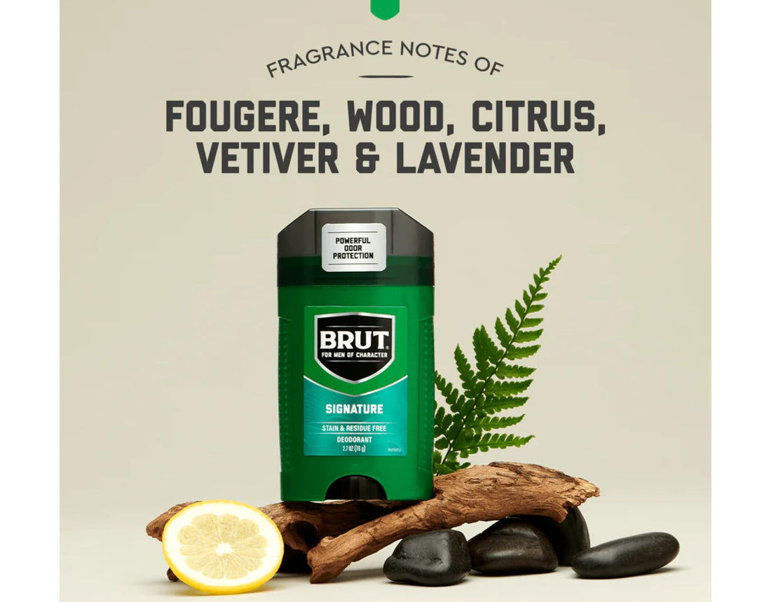 Brut Deodorant 2.25oz Oval Solid Classic Scent (6 Pack)