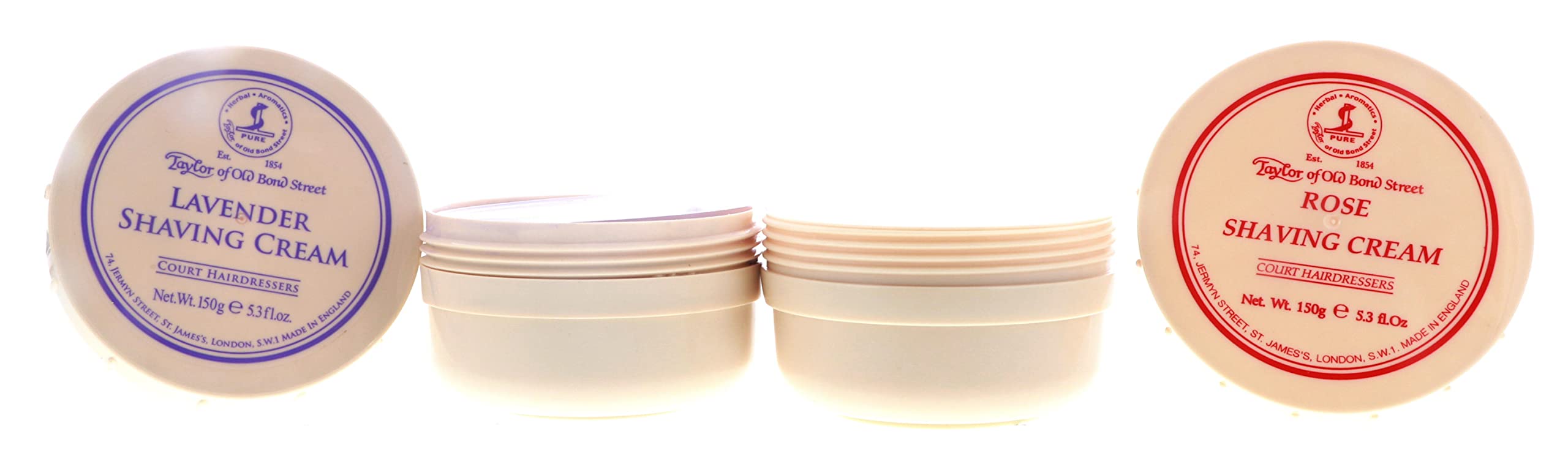 Taylor of Old Bond Street Shave Cream -- 2 Pack 5.3 0z Each Choose Your Scents! (Rose and Lavender)