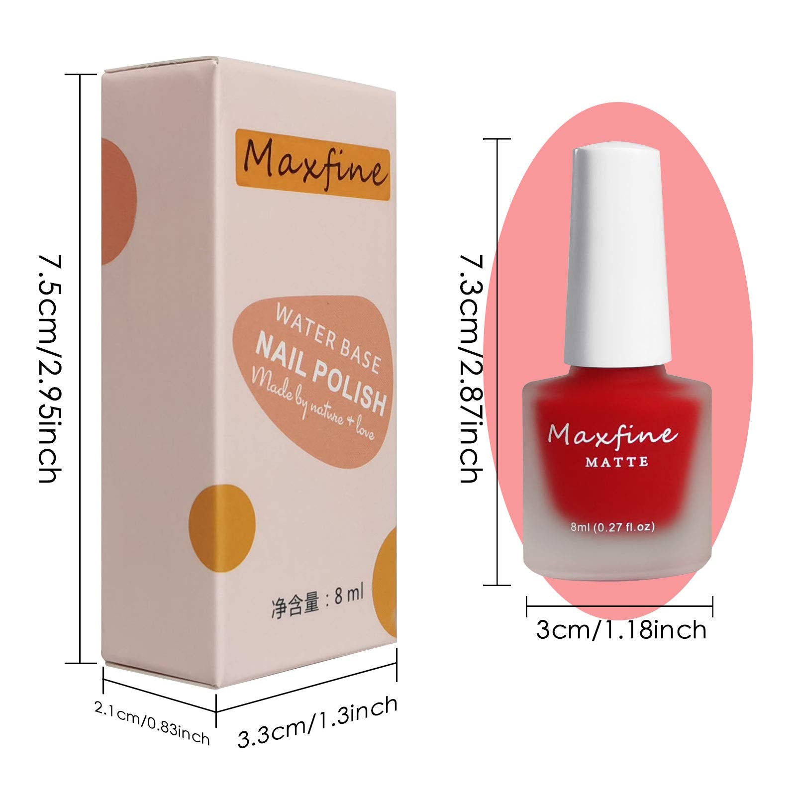 LOKFAR 6 Colors Matte Nail Polish Set, Mist Effect Matte Finish Velvet Gel Nail Polish Kit, Long Lasting Waterproof Velvet Nail Polish Nail Art 8 ml/ Bottle -#D