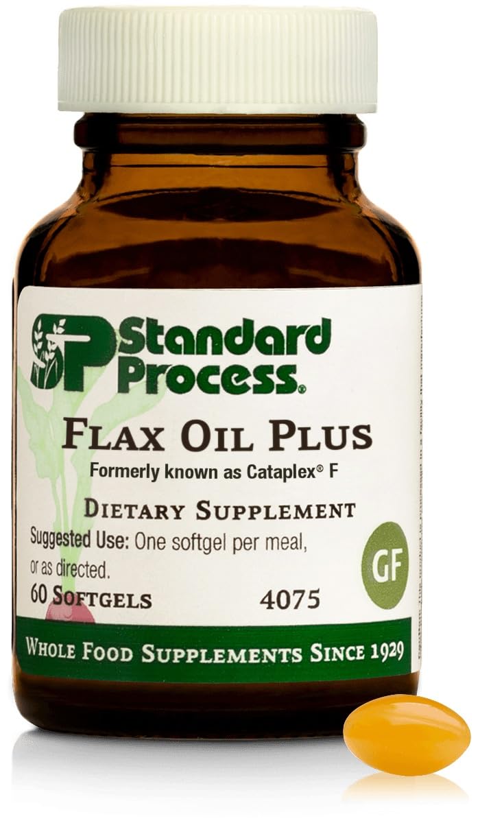 Standard Process Inc. Cataplex F - Whole Food Supplement, Metabolism, Skin Health and Hair Health with Vitamin B6, Flaxseed Oil - 60 Softgels