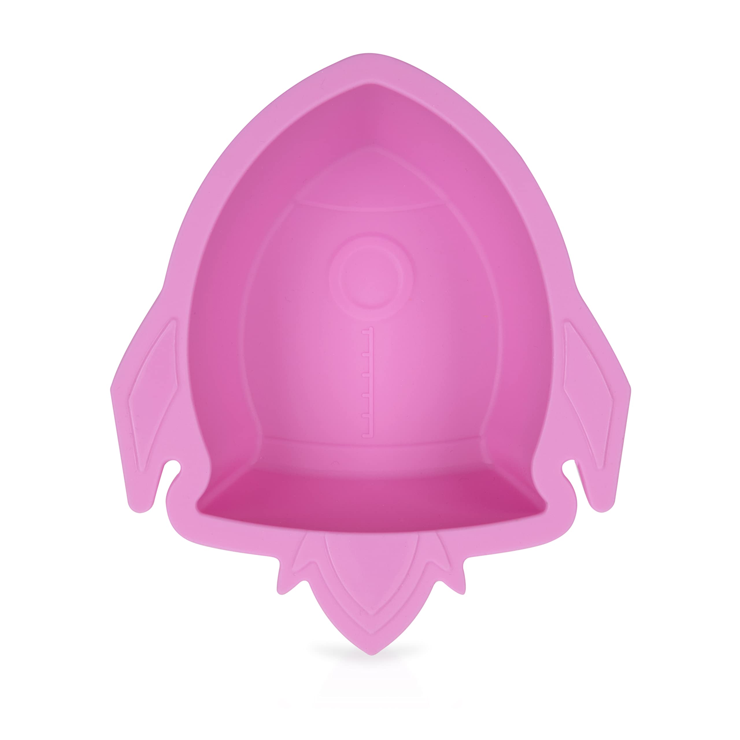 Nuby Sure Grip Silicone Rocket Bowl with Non Slip Base, 6m+, Pink