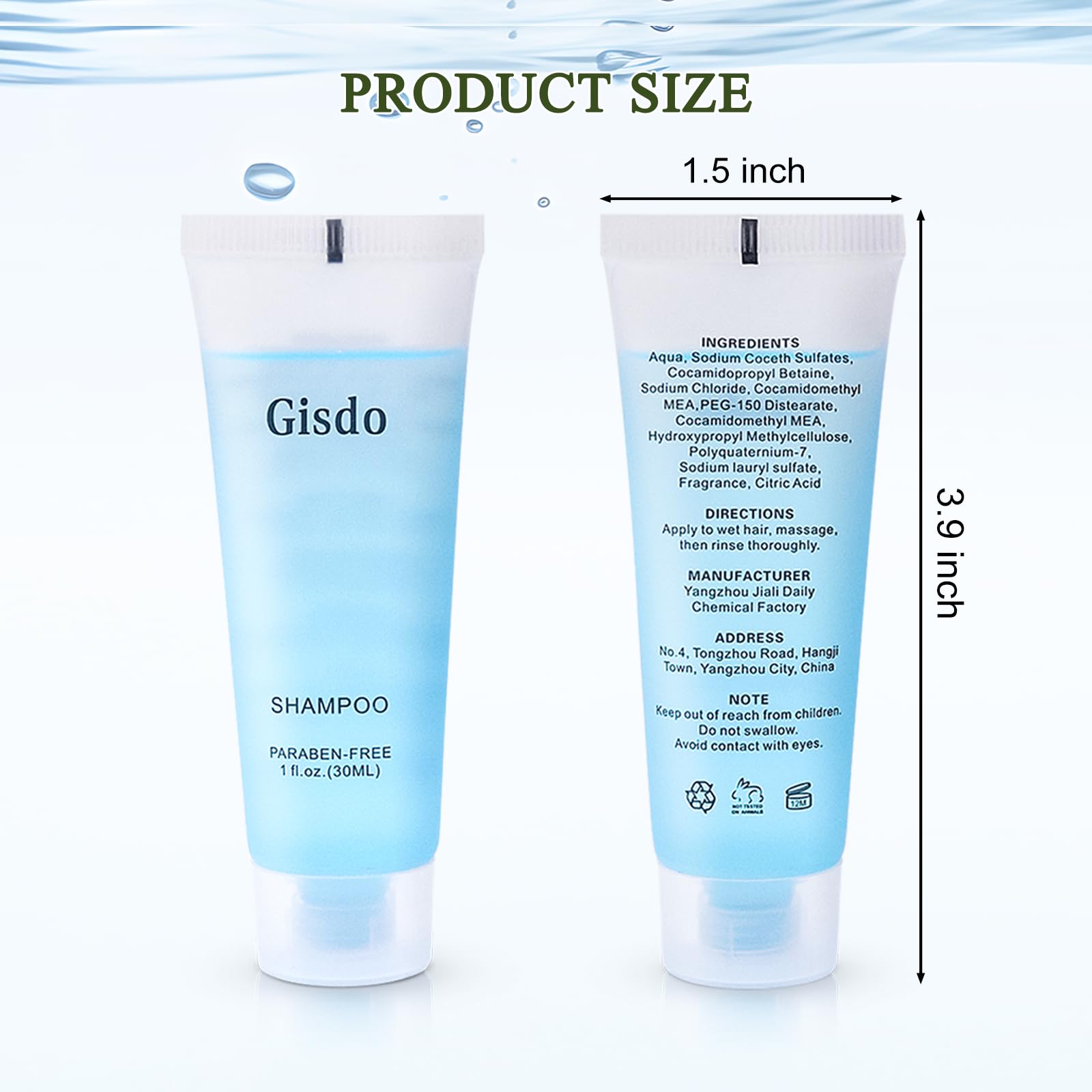 Gisdo 50 Pack Travel Size Shampoo Bulk, 30mL, 1 oz Hotel Shampoo Supplies for Guests, AirBnB Essentials, Travel Size Toiletries Bulk