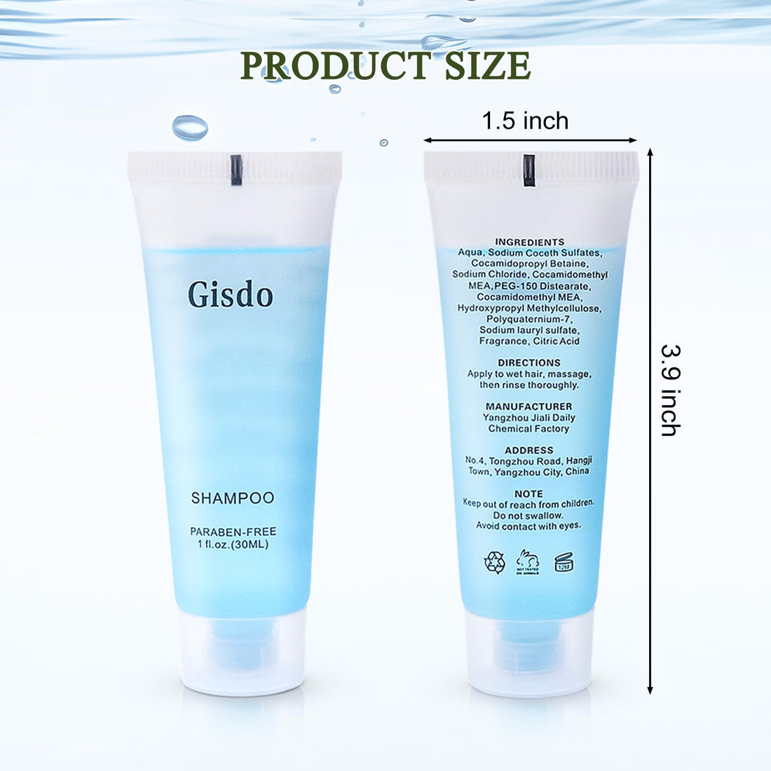 Gisdo 50 Pack Travel Size Shampoo Bulk, 30mL, 1 oz Hotel Shampoo Supplies for Guests, AirBnB Essentials, Travel Size Toiletries Bulk