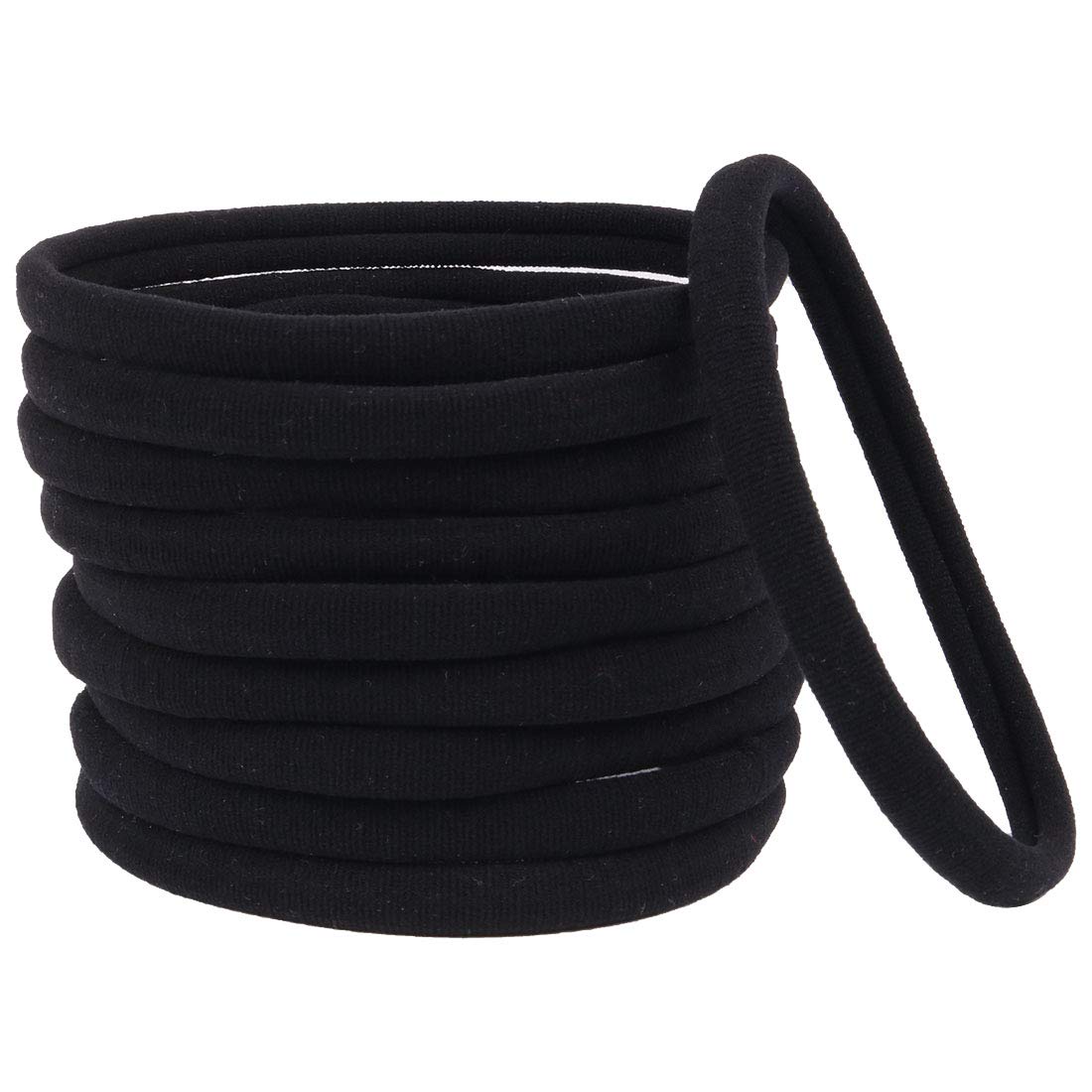 XIMA 40 Pack Black DIY Nylon Headbands, Baby And Newborn Ealstic Hair Bands for Baby Girls Hair Accessories(Black-40pcs)