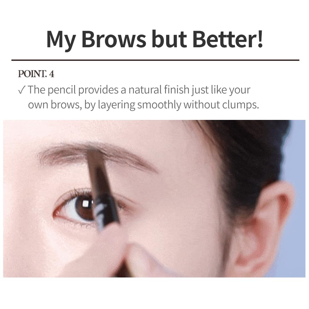 ETUDE Drawing Eye Brow #2 Grey Brown | Long Lasting Eyebrow Pencil for Soft Textured Natural Daily Look Eyebrow Makeup