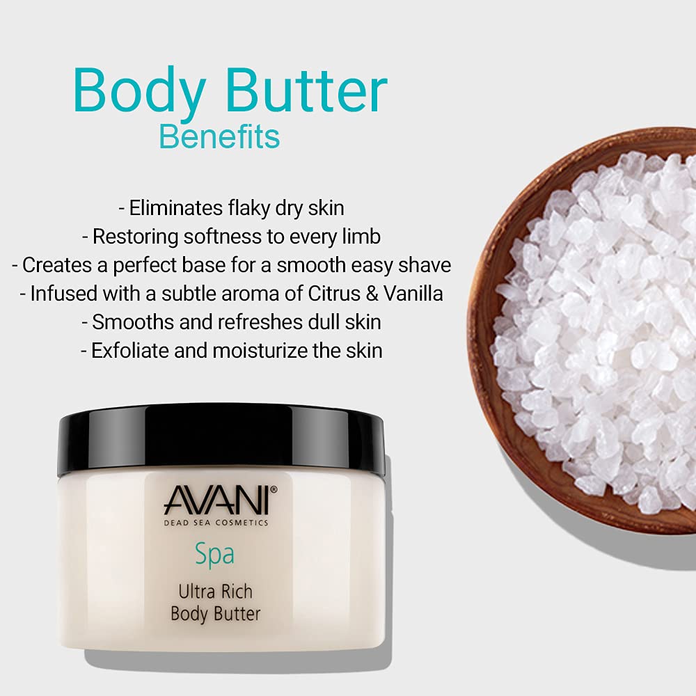 Avani Dead Sea Ultra Rich Body Butter (Citrus or Vanilla)