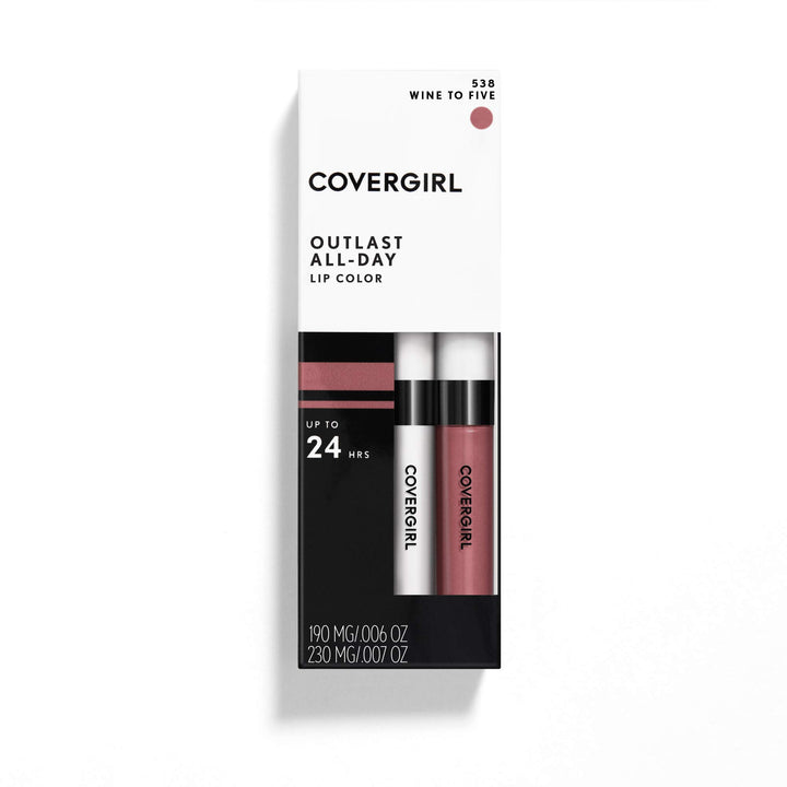 COVERGIRL Outlast All-day Moisturizing Lip Color, Wine To Five, Pack of 2