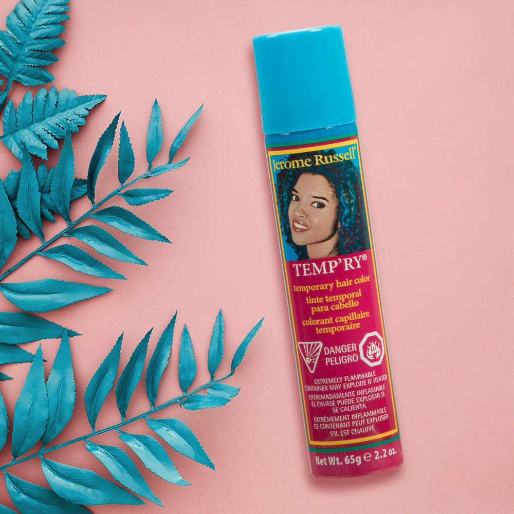 Jerome Russell Fast-Drying, Non-Sticky Hair Color Spray - Intense Brown Temporary Hair Dye for Travel, Vivid Color, 2.2 oz