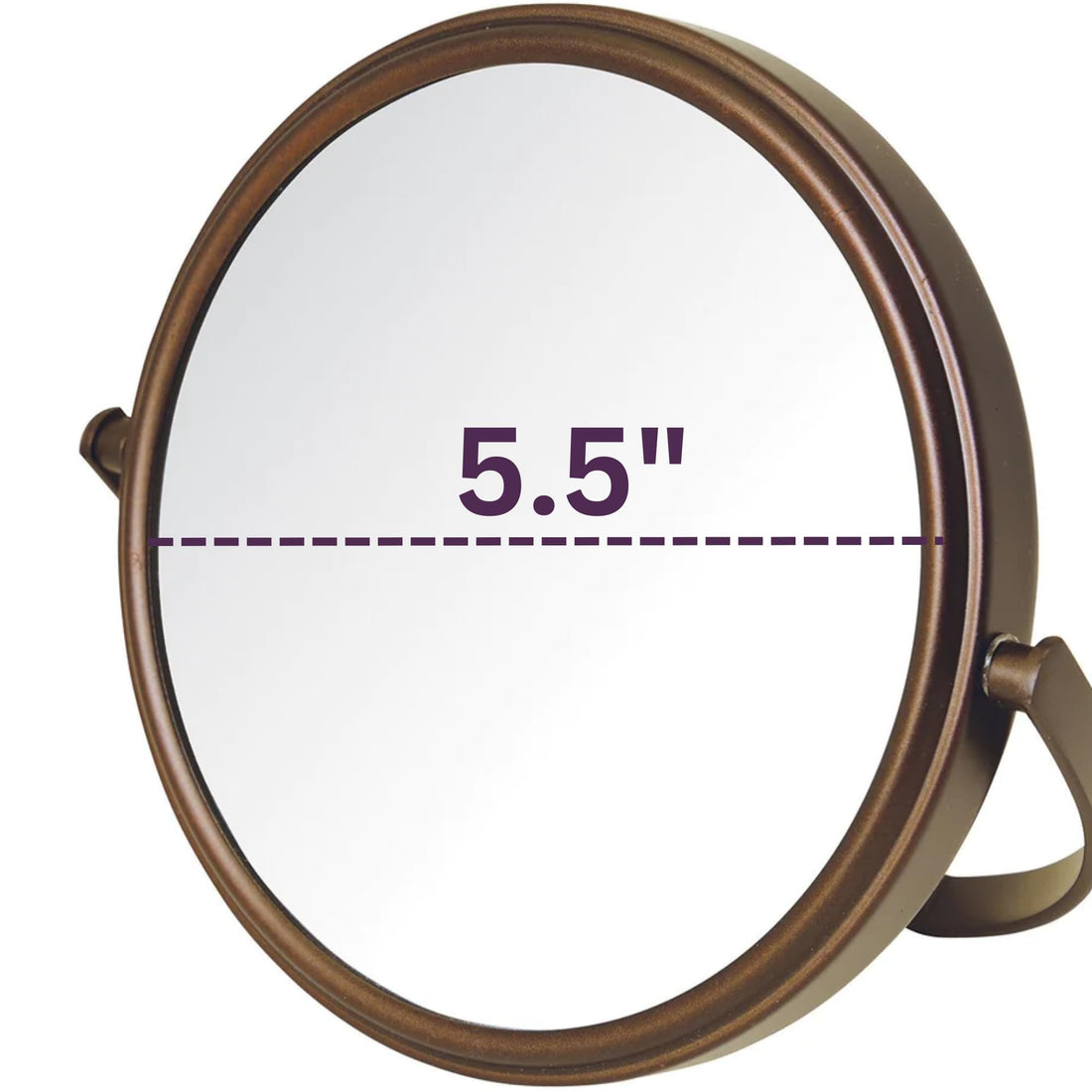 Jerdon MC109BZP Dual-Sided 5X/1X Magnification Table Top Makeup Mirror, Bronze Finish