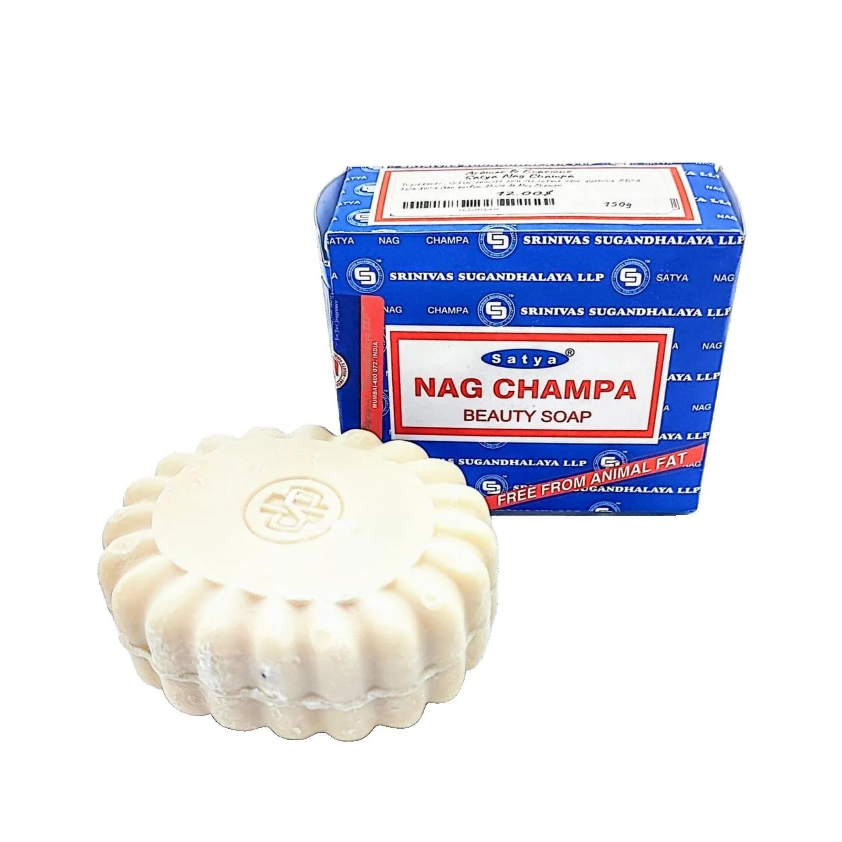 Nag Champa Natural Soap - Large 150 Gram (5 Ounce) Bar - Satya Sai Baba