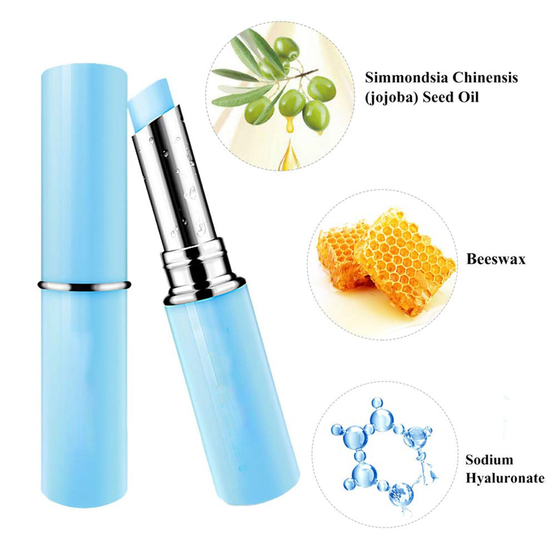 Hyaluronic Acid Lip Balm Long-lasting Moisturizing Nourishing Lips Reduce Fine Lines Relieve Dryness Protect Lip Skin Natural Extract Lip Balm (New Packing) (Hyaluronic acid)