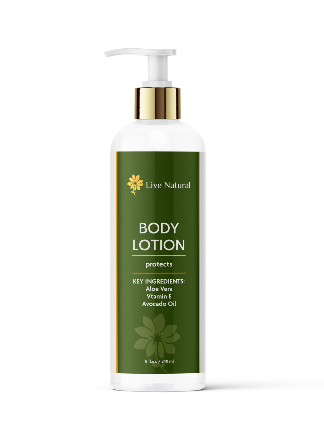 LIVE NATURAL Luxurious Skin Lotion with Avocado, Jojoba and Aloe Vera, Shea Butter and Grapeseed Oil, For Smooth, Hydrated Skin
