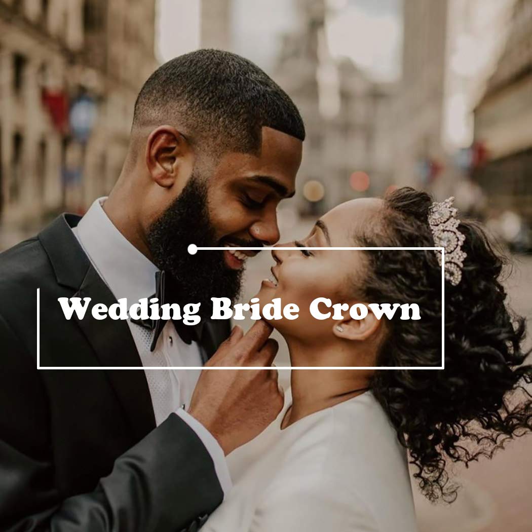 FDesigner Bride Crowns Wedding Crystal Tiaras Hair Jewelry Bridal Hair Accessories Princess Prom Headpieces for Women and Girls (Rose Gold)