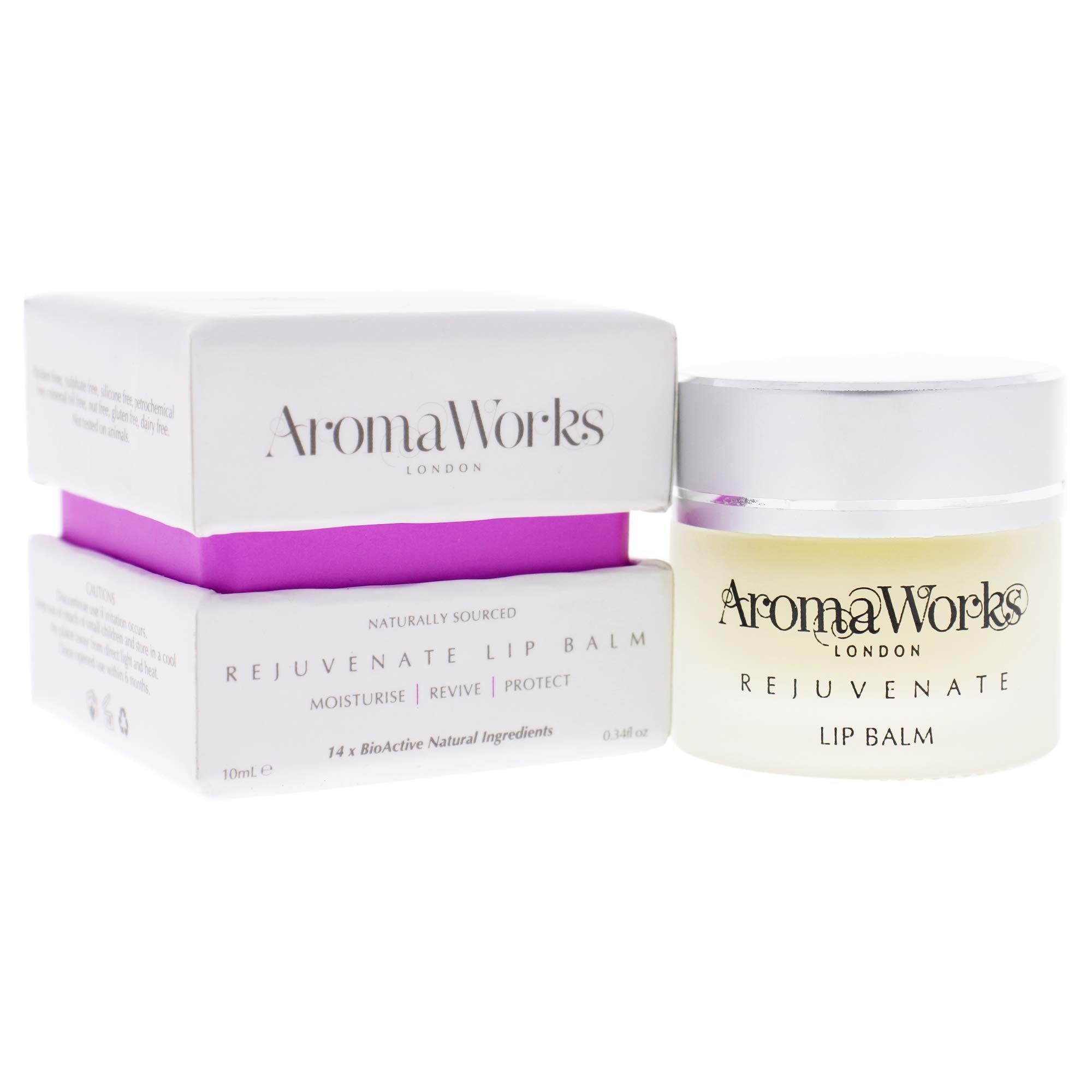AromaWorks Rejuvenate Lip Balm - Moisturize, Revive & Protect Lips - Naturally Sourced Ingredients - Natural, Vegan, Cruelty Free - .34oz
