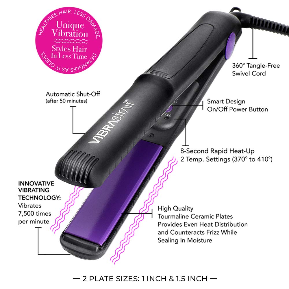 1-1/2 : VIBRAstrait Dual Temperature Oscillating Flat Iron, 1-1/2, Purple