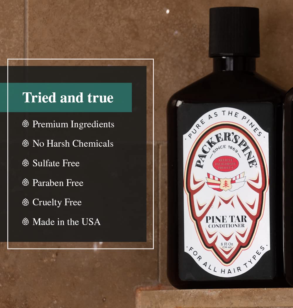 Packer's Pine Tar Conditioner - Natural Men's Psoriasis Aid with Pine Oils, Perfect Companion for Pine Tar Shampoo, 8 fl oz