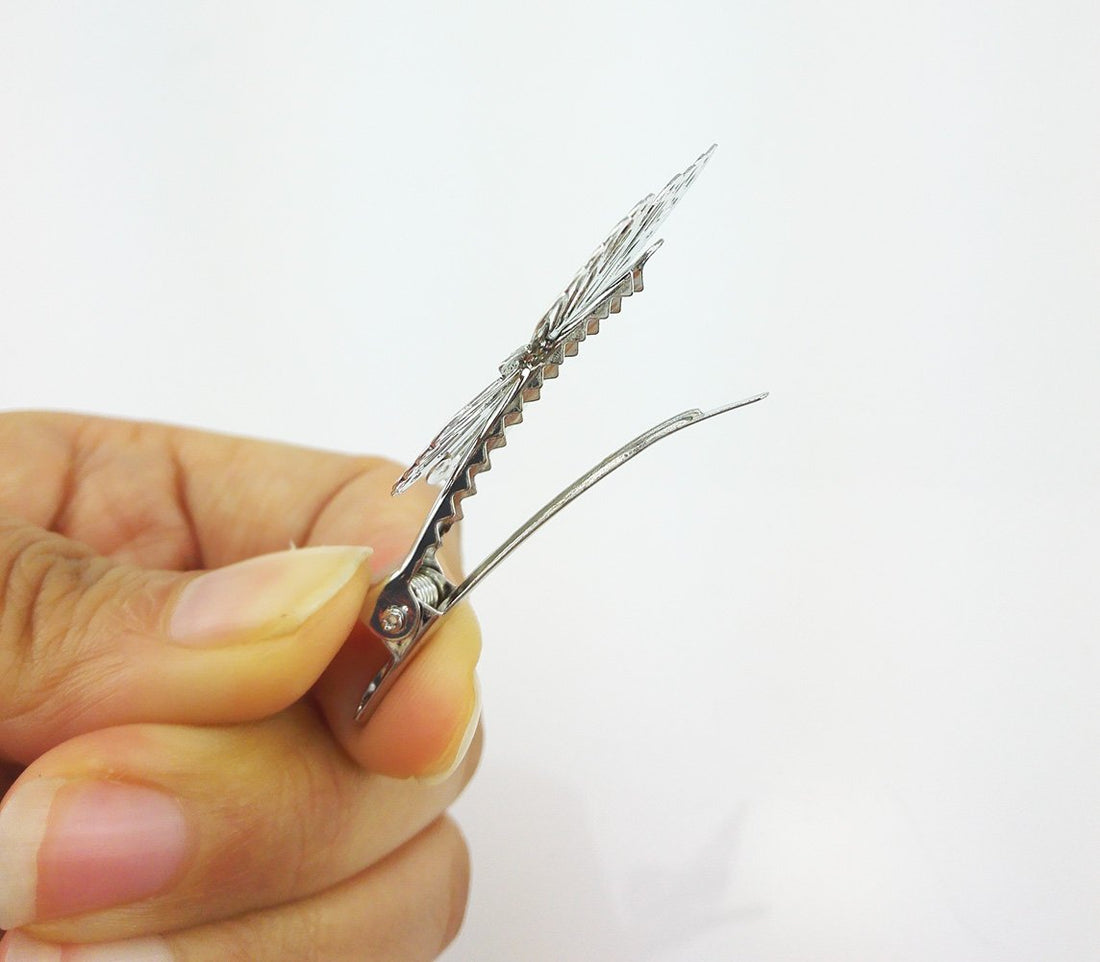 Yueton 1 Pair Silver Butterfly Hair Clip Hair Accessories, Bride Headwear Hair Clips