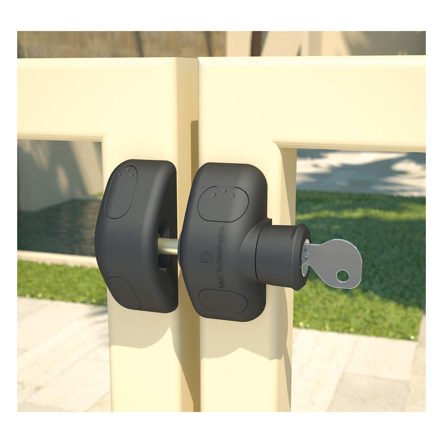 D&D Technologies MLSPS2L MagnaLatch Side Pull, Safety Gate Latch, Key Lockable Magnetic Latch – Gate Hardware for Wooden, Metal, and Outdoor Fences