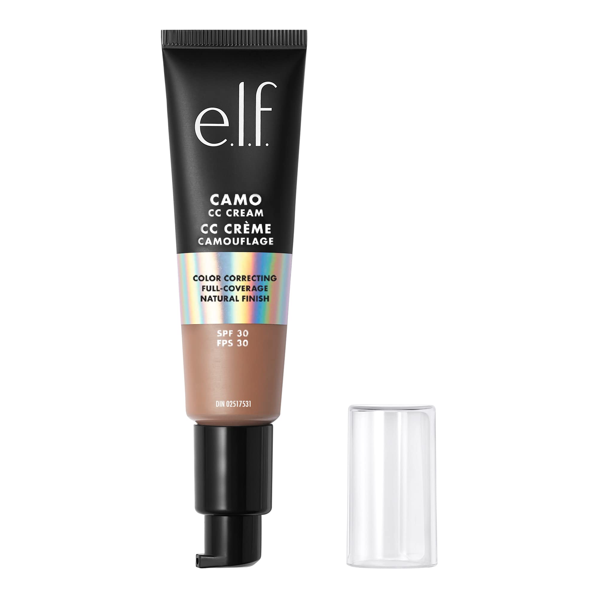 e.l.f. Camo CC Cream | Color Correcting Full Coverage Foundation with SPF 30 | Deep 540 N | 1.05 Oz (30g)