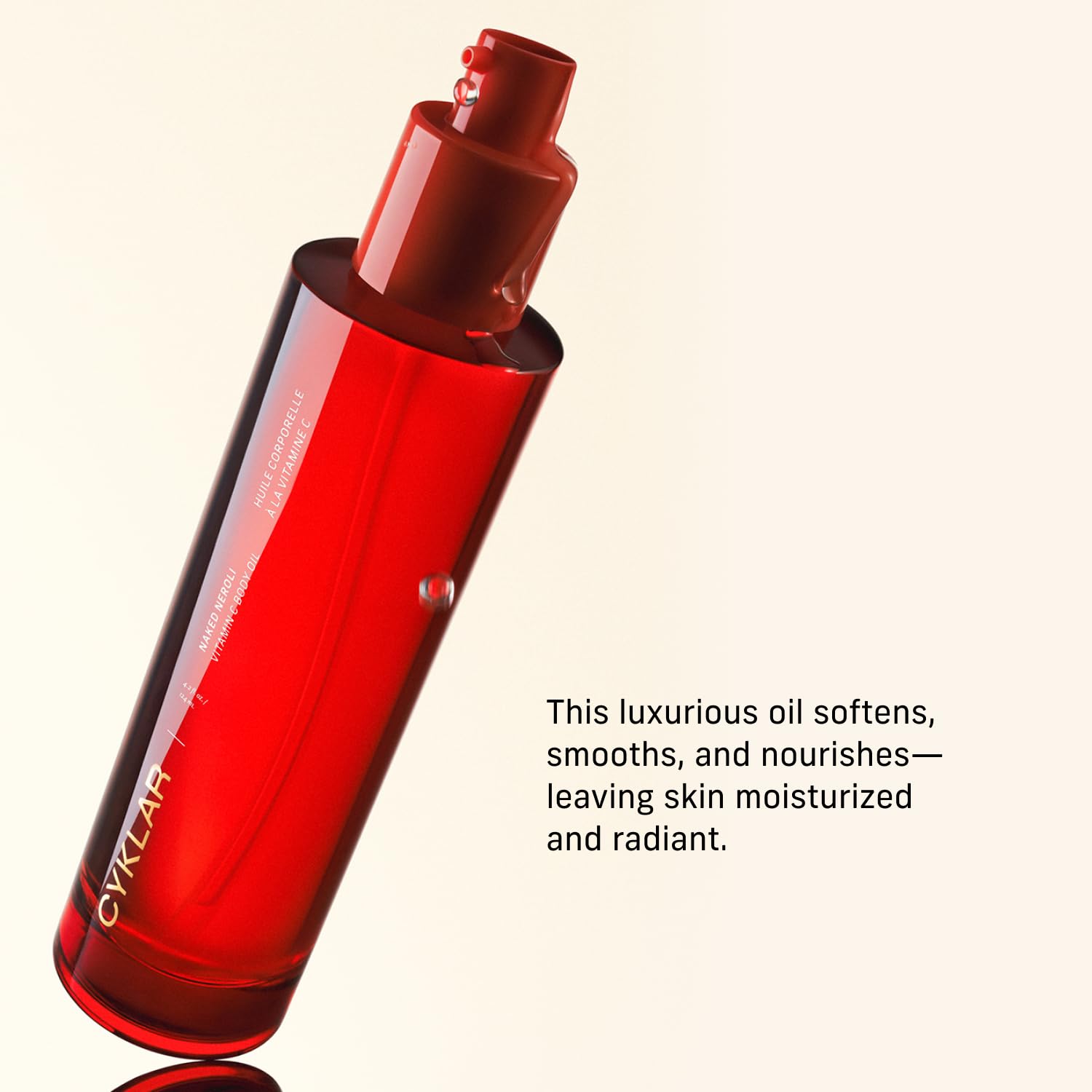 CYKLAR Vitamin C Body Oil for Women and Men. Moisturizing Naked Neroli Scented Body Serum for Glowing Skin. Nourishing, Hydrating After-Shower and Bath Skin Care Moisturizer, 4.2 Fl Oz