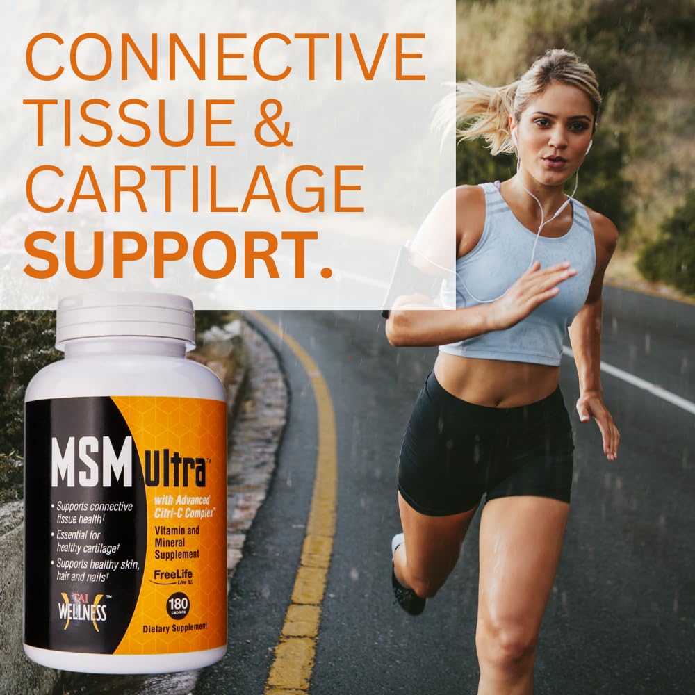 Youngevity Freelife MSM Ultra | 3,000 mg MSM + Proprietary Citri-C Complex Blend + Vitamin C | Ultimate Methylsulfonylmethane Supplement | Bone & Joint Support | 180 Count