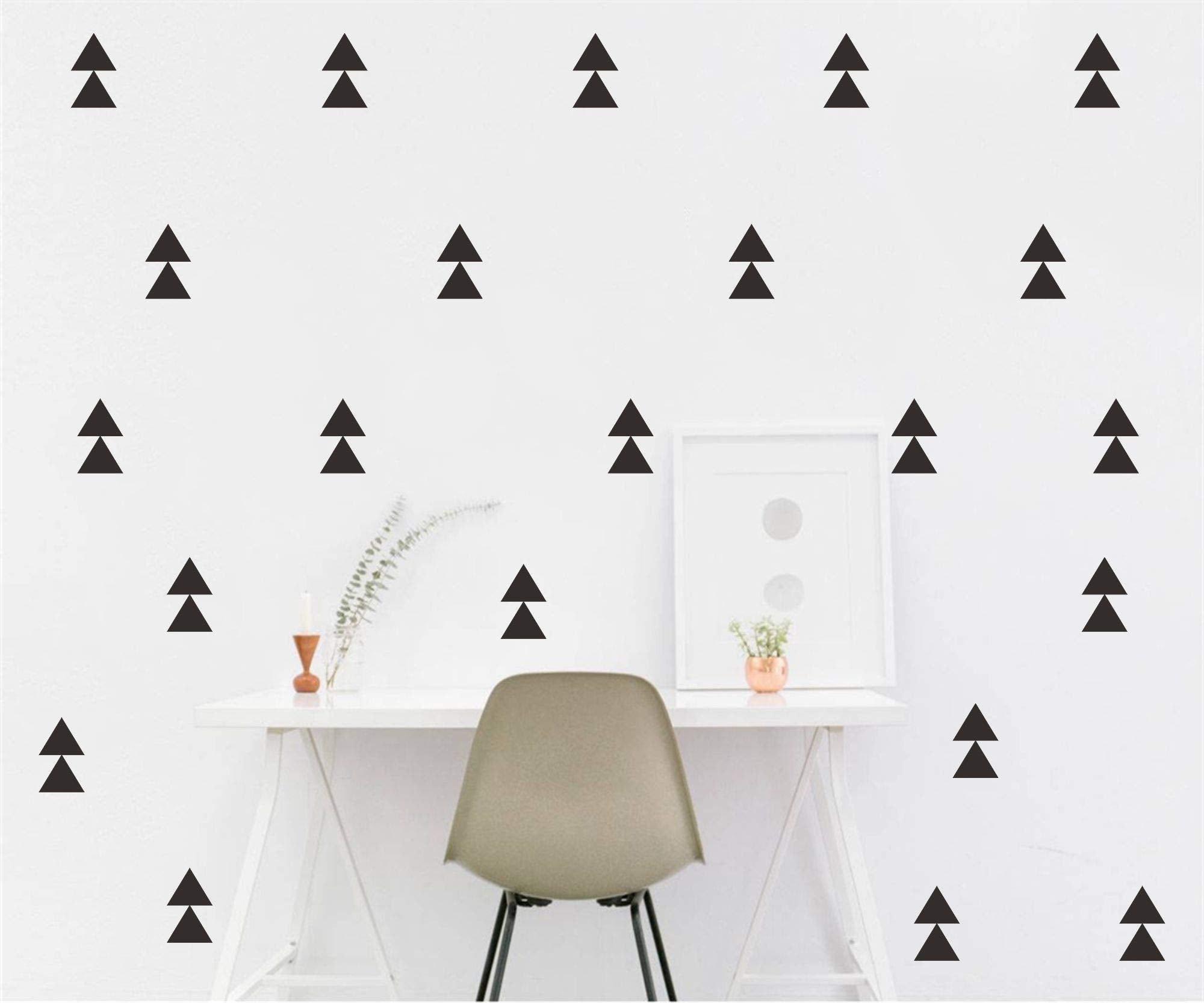 120 Pcs/Set Triangle Wall Pattern Decal Vinyl Stickers for Kids Boy Girl Baby Bedroom Playroom Art Decorations Removable Decor Home House Design YMX56 (Black)