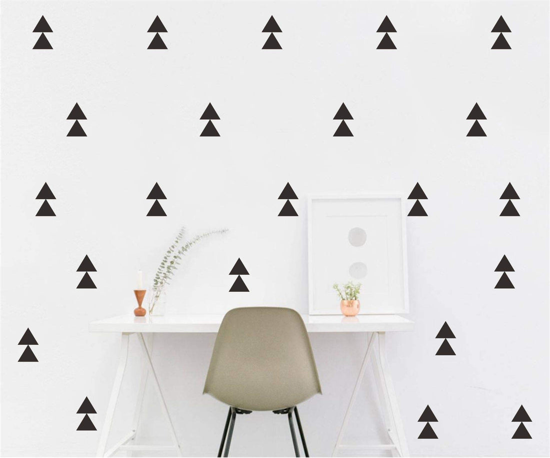 120 Pcs/Set Triangle Wall Pattern Decal Vinyl Stickers for Kids Boy Girl Baby Bedroom Playroom Art Decorations Removable Decor Home House Design YMX56 (Black)