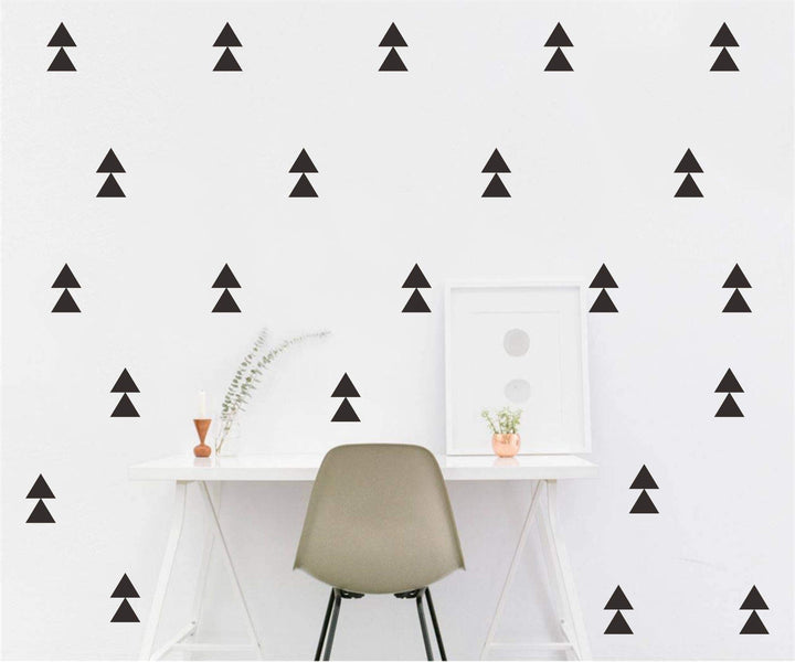 120 Pcs/Set Triangle Wall Pattern Decal Vinyl Stickers for Kids Boy Girl Baby Bedroom Playroom Art Decorations Removable Decor Home House Design YMX56 (Black)