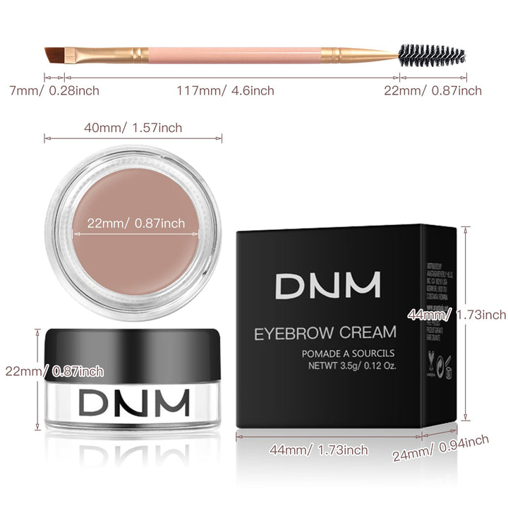 BEFIVECOK 2Pcs Brow Pomade Set with Dual-ended Eyebrow Brush, High pigment Water proof Natural finish Eyebrow Makeup Set with Eyebrow Brush for Women and Girls(02#)